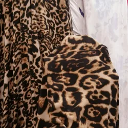 Sexy Leopard Print Coffee Color Four-way Spring Milk Silk Brushed Bottom Cloth Belly Latin Dance Costume DIY Fabric
