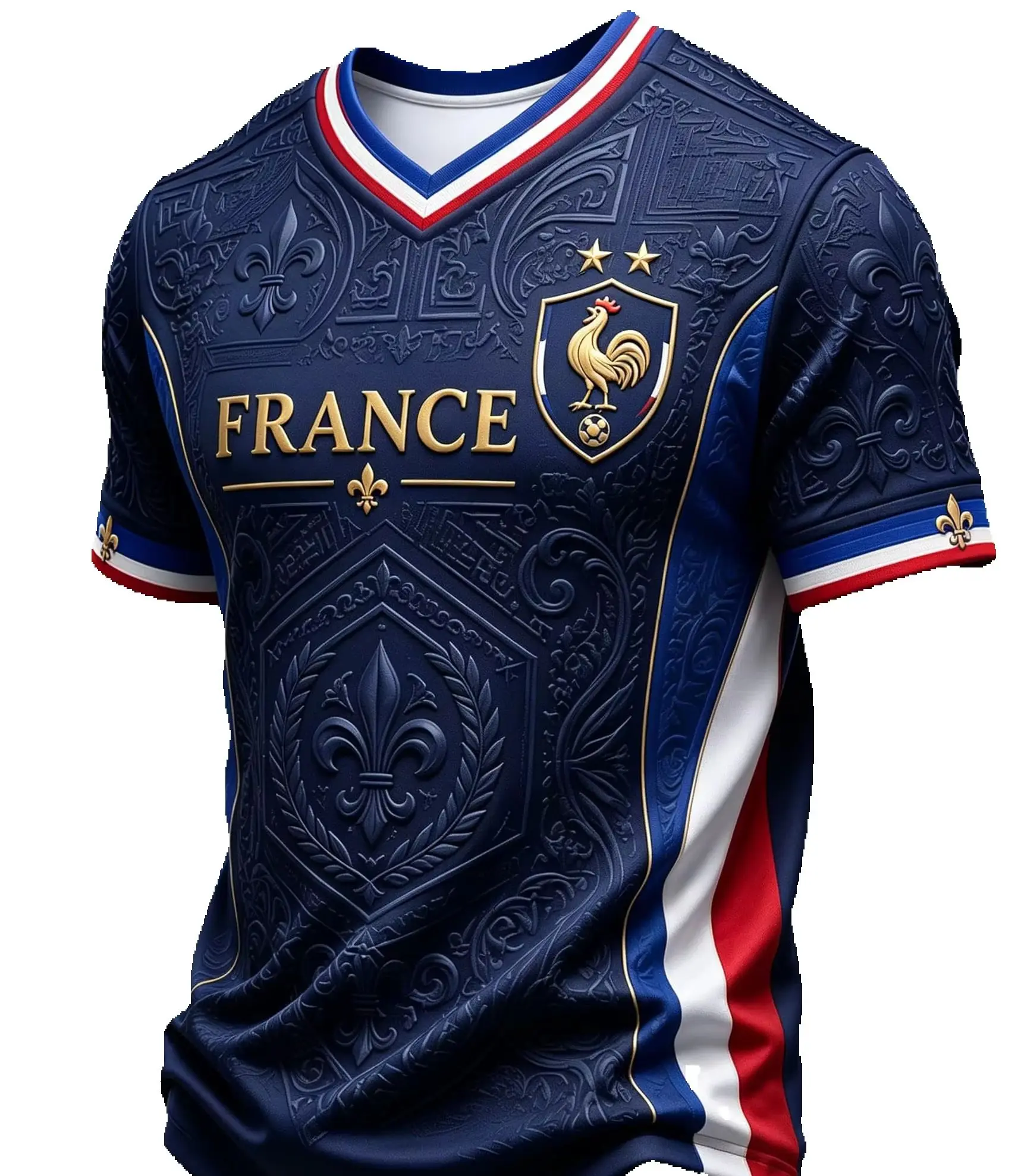 Men's 3D France Rooster Short Sleeve T-Shirt French National Football Jersey Summer Casual Flag Streetwear Top