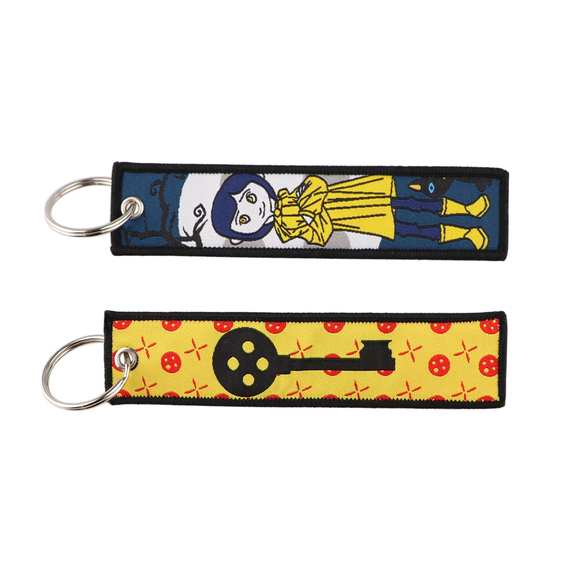 Halloween Horror Movie Theme Keychain for Motorcycles Key Rings Key Fobs Holder Embroidery Key Tag Decorative Accessories