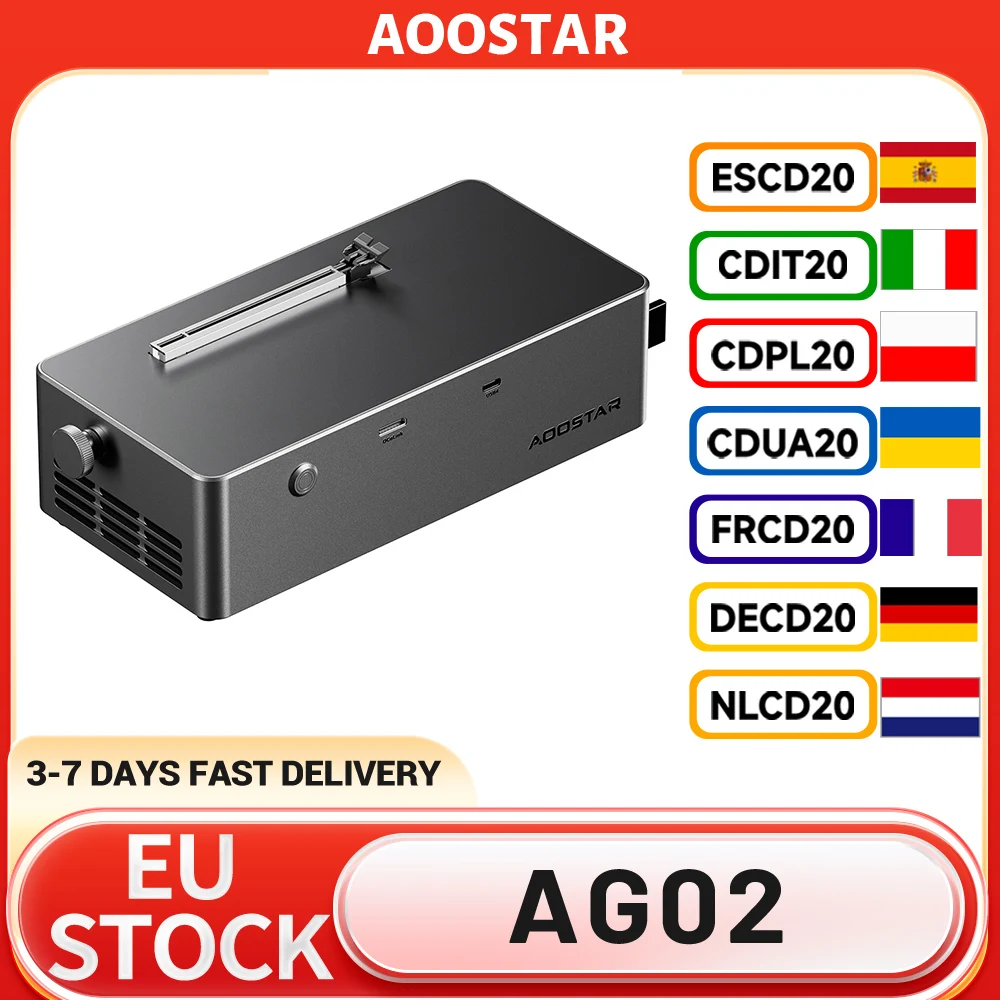 Station d'accueil eGPU AOOSTAR AG02 avec ports Oculink et USB4, alimentation intégrée 800W, charge inversée 100W, prend en charge l'interface TGX