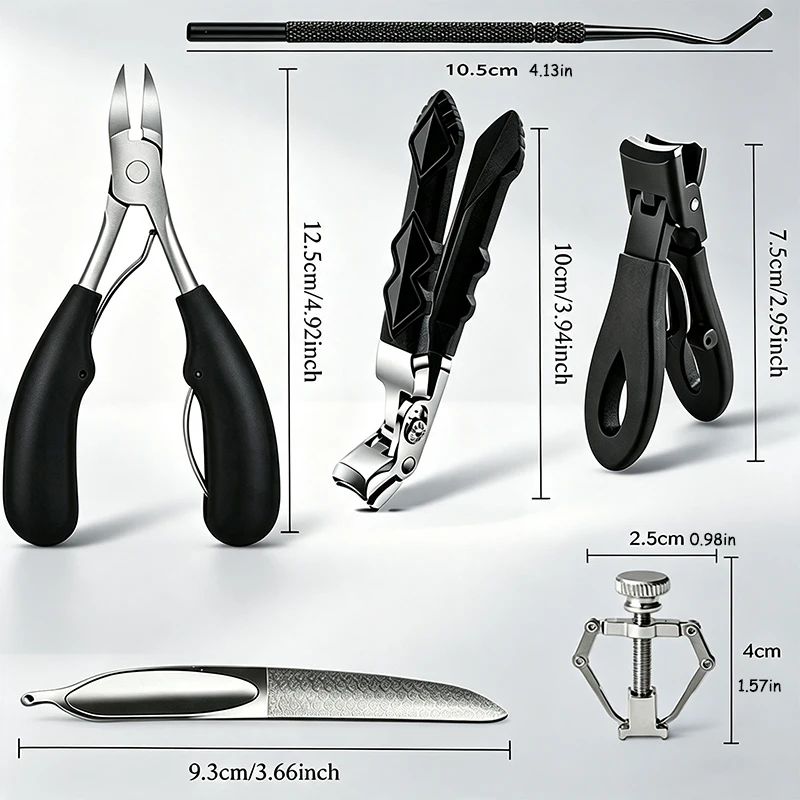 6Pcs Stainless Steel Ingrown Toenail Pedicure Set Nail Clippers Corrector Foot Care Manicure Tools