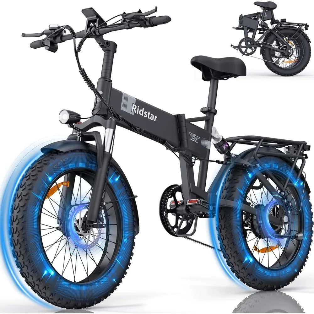 Folding Electric Bike for Adults,50 Miles, 48V 15Ah Battery, 20