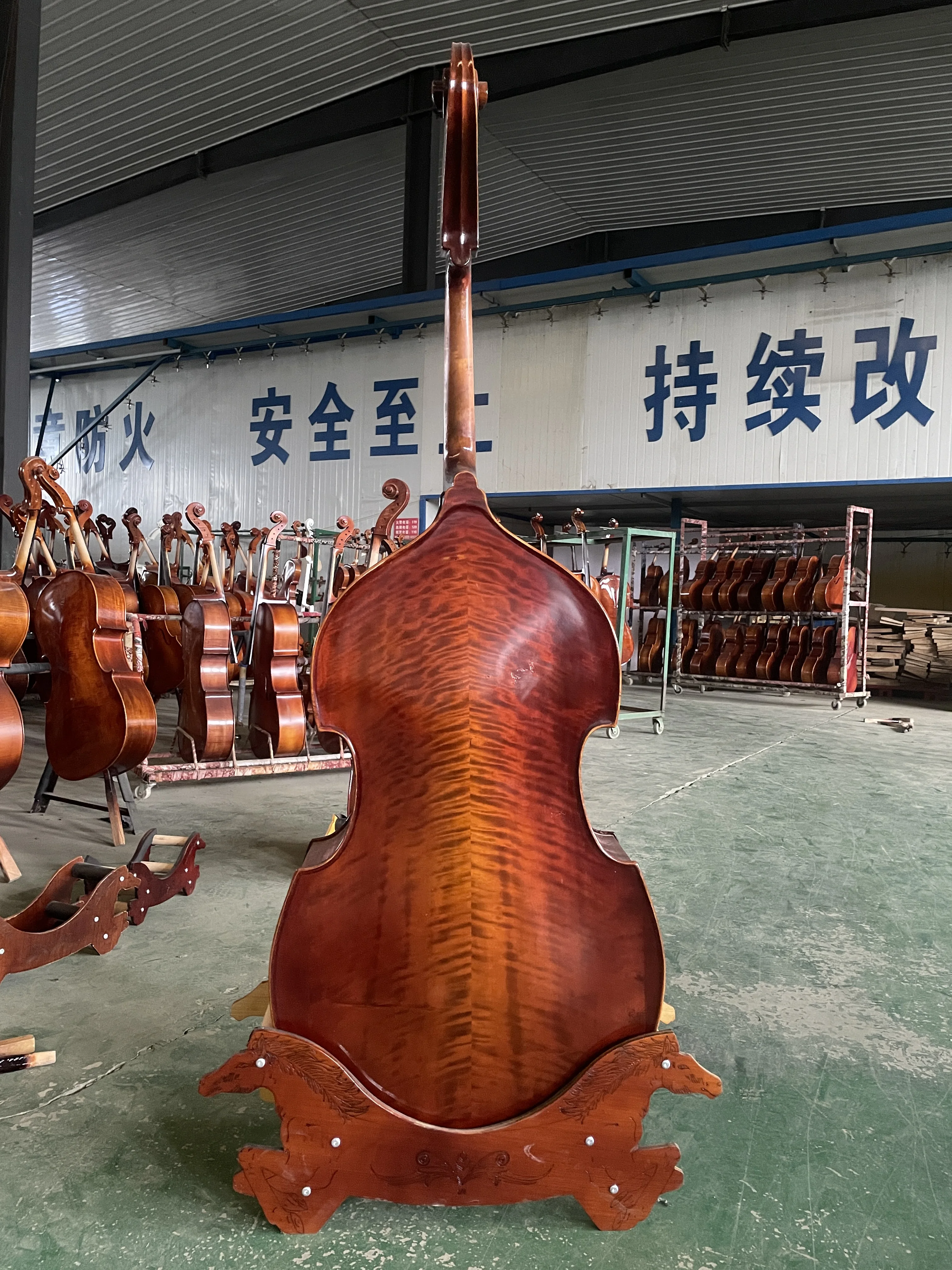 Professional Handmade Vertical Violin, Tiger Pattern, Full Solid Wood, 4-string, 1/4 All Accessories