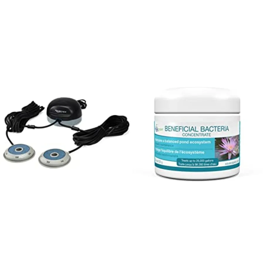 

Комплект для аэрации пруда 75000 Pond Air 2 с двойным выходом и сухими полезными бактериями, 4,4 унции, белый, для прудов и водных объектов