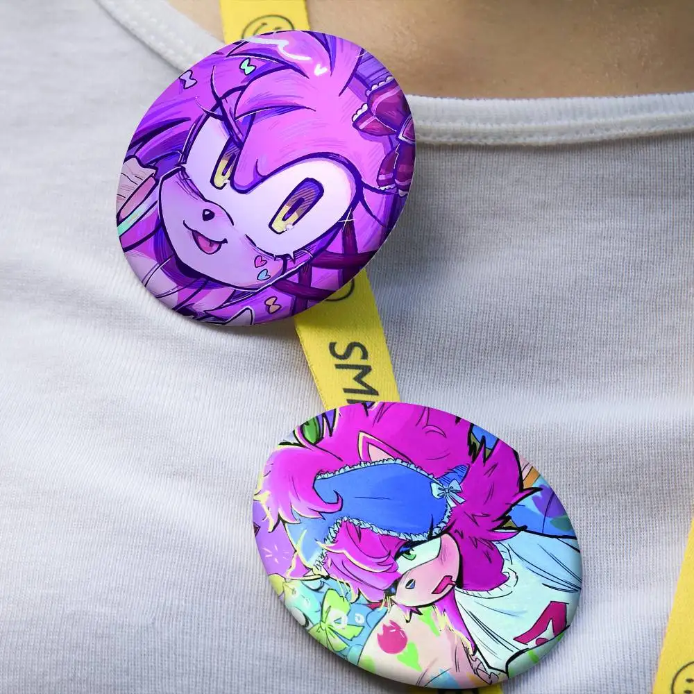 لعبة ايمي كارتون روز دبابيس شارات شارة ليزر مستديرة بروش الملابس حقيبة الظهر الملحقات #4