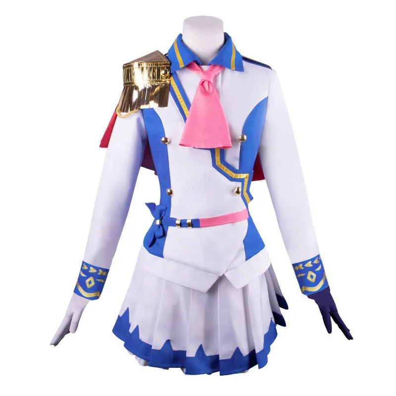 Anime Uma Musume Tokai Teio Cosplay Costume Raison Academy Uniform Navy Collar Cute Dress Short Skirt with Headwear Gloves Wig view 6