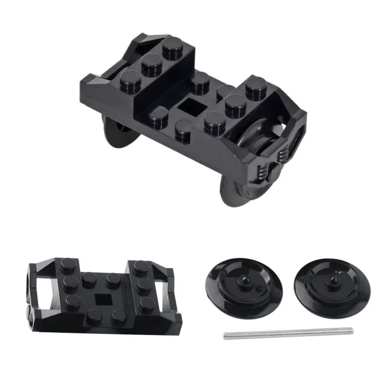 DIY puzzle building blocks with remote-controlled train wheels tracks and base components – perfect for MOC boys' holiday gifts view 2