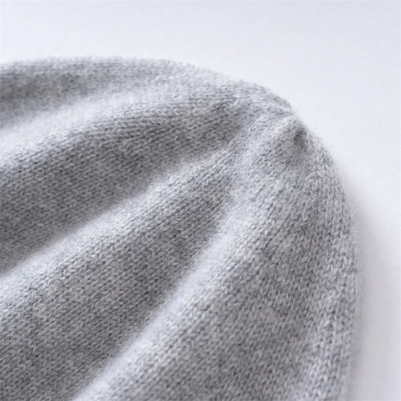Winter Solid Color Cashmere Knitted Hat Fashionable Winter Women's Thick Warm Jacquard Soft Glutinous Outdoor Cold Proof Cap