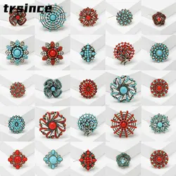 2023 Turkish Blue Flower Brooch Personality Fashion Bohemian Style Vintage Geometric Brooches Suit Pin Pearl Vintage Accessories