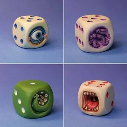 Monster Dice Figure Collectible Ornaments Halloween Decoration Dice Figure Model Toy Prop Gift Ornaments Creative Decor