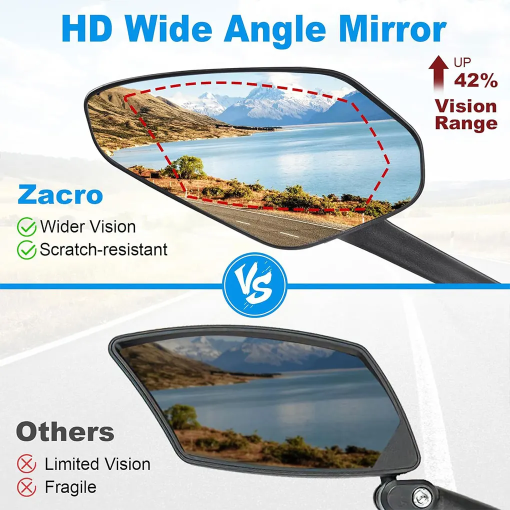 

Bike Rear View Mirror Reflector Adjustable Rotatable Handlebar Mirror Clear Rearview Electric Scooter Cycling Bicycle Accessorie