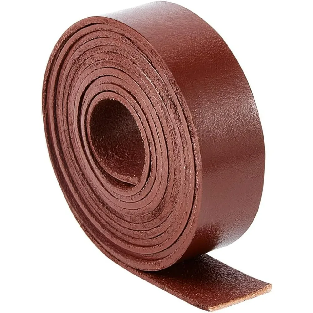 

1"/25mm x 79"/2m Full Grain Buffalo Leather Strips Genuine Cowhide Leather Strap 2mm Thick Flat Leather Cord Braiding Making Kit