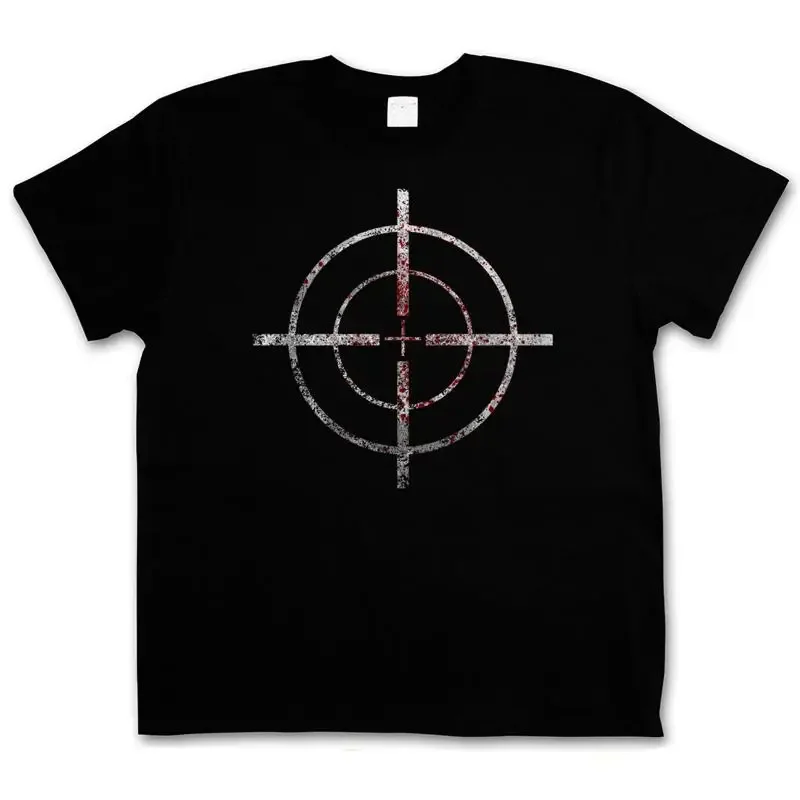 BLOODY CROSSHAIRS SNIPER T SHIRT Call of Crosshair Duty Gun Ego Shooter Rifle