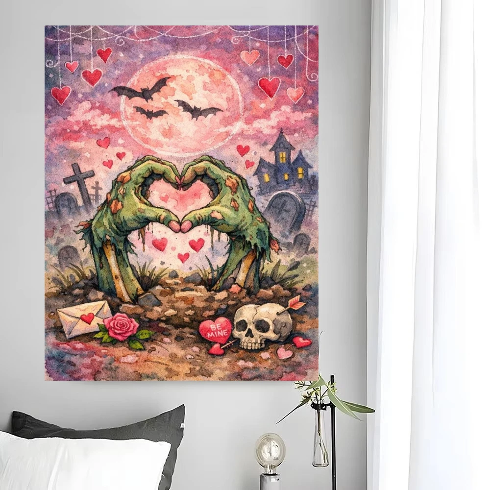 Jigsaw Puzzles Gothic Zombie Hands Heart Shape Wall Decor 500/1000/1200/2000 PCS Home Decor for Living Room Gift No Frame