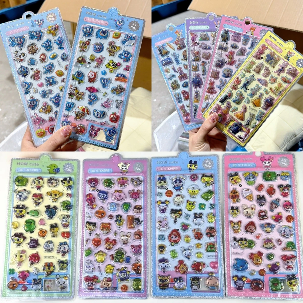 

40pcs Tamagotchi Angel Blue 3d Solid Embossed Relief Stereo Sticker Diy Phone Decor Sticker Student Hand Account Stationery