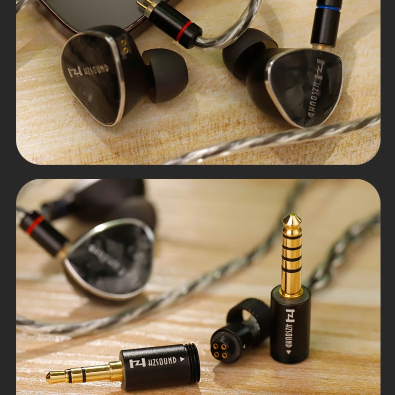 HZSOUND-LUNA 이어폰(0.78 2핀 3.5/4.4mm 교체 가능 플러그 포함) Hi-Fi 오디오 IEM