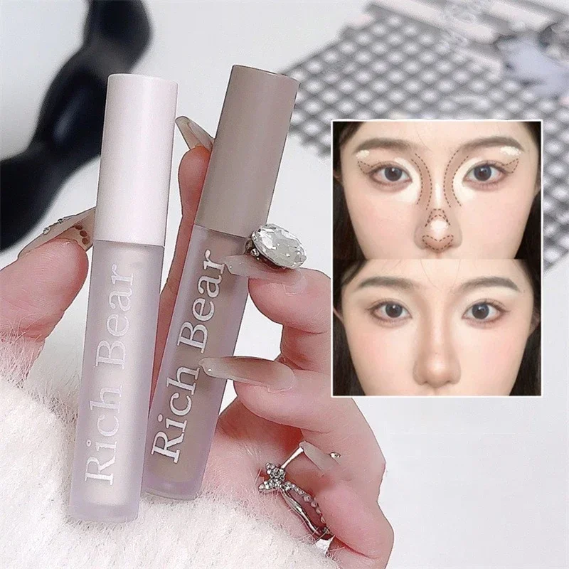 Brown Bronzer Contouring Stick Waterproof Liquid Texture Highlighters Shadow Contouring Pencil Face Brightening Cosmetics Makeup