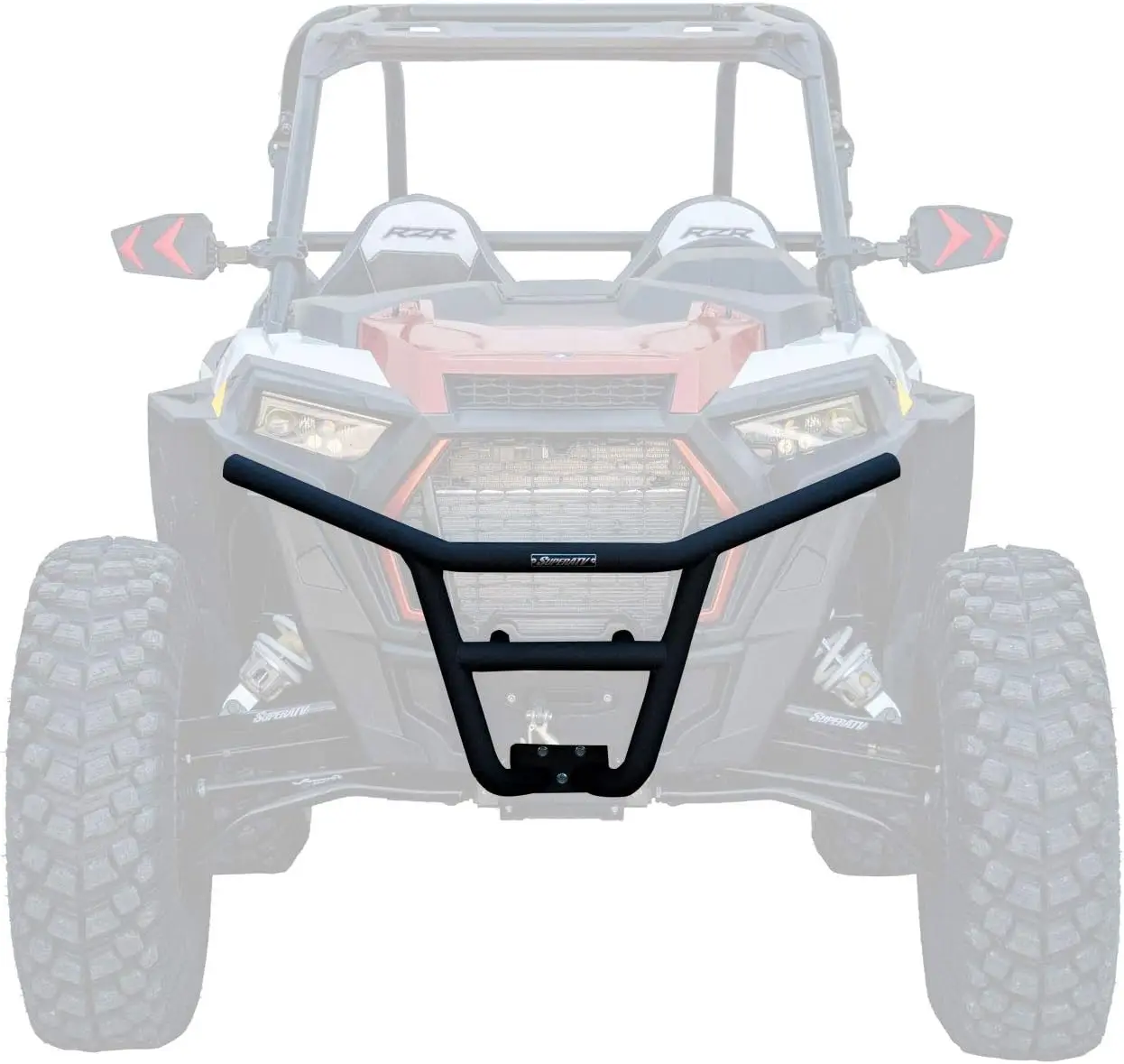 Low Profile Front Bumper for Polaris RZR XP 1000/XP 4 1000, Heavy Duty Steel Tube, Wrinkle Black, USA