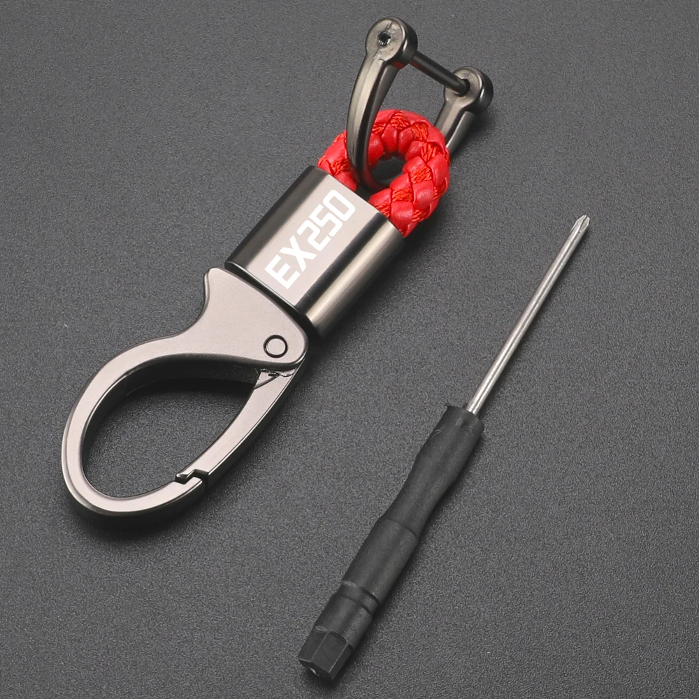 For KAWASAKI EX250 EX250R C/E/F/G/H/J/L 360°Rotable Keychain Keyring Key Ring Chain Holder Lanyard Motorcycle Accessories EX 250