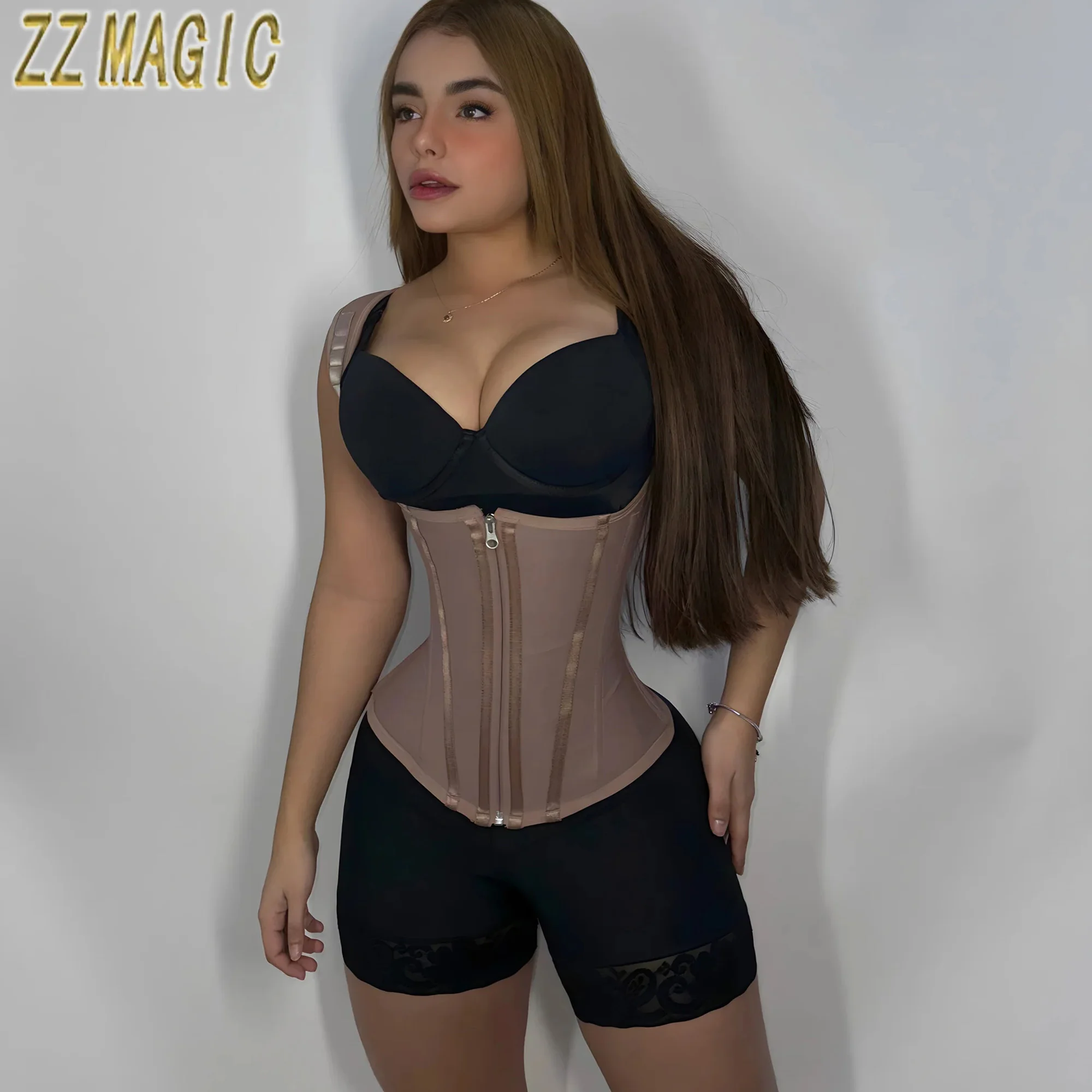 Fajas Colombians Girdles Hourglass Body Shaper Waistband Posture Correcting Waist Trainer Vest For Women Tummy Control Corset