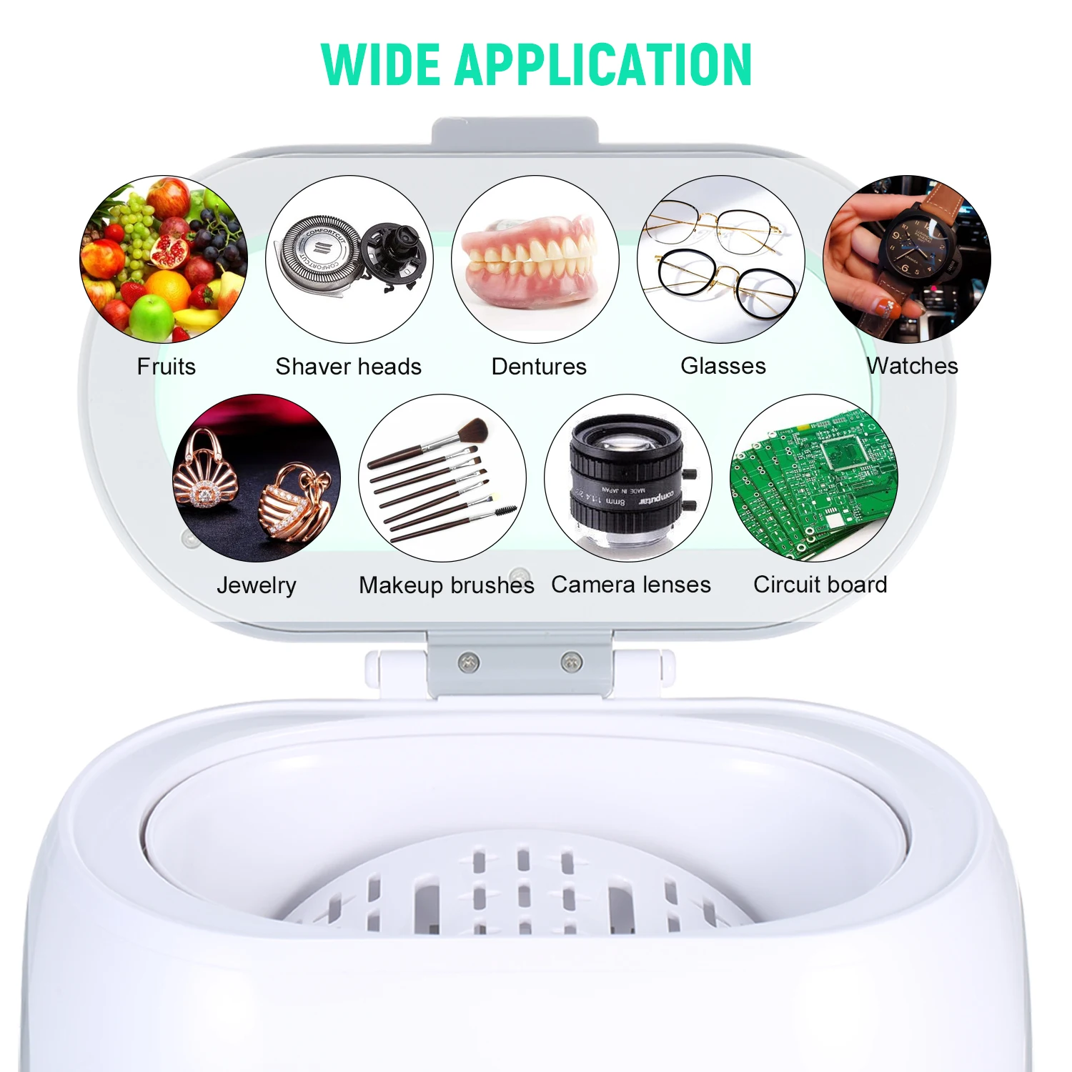 600mL Digital Ultrasonic Cleaner with Degassing Function Home Glasses Cleaning Machine with Stainless Tank Jewelry Clean Tool