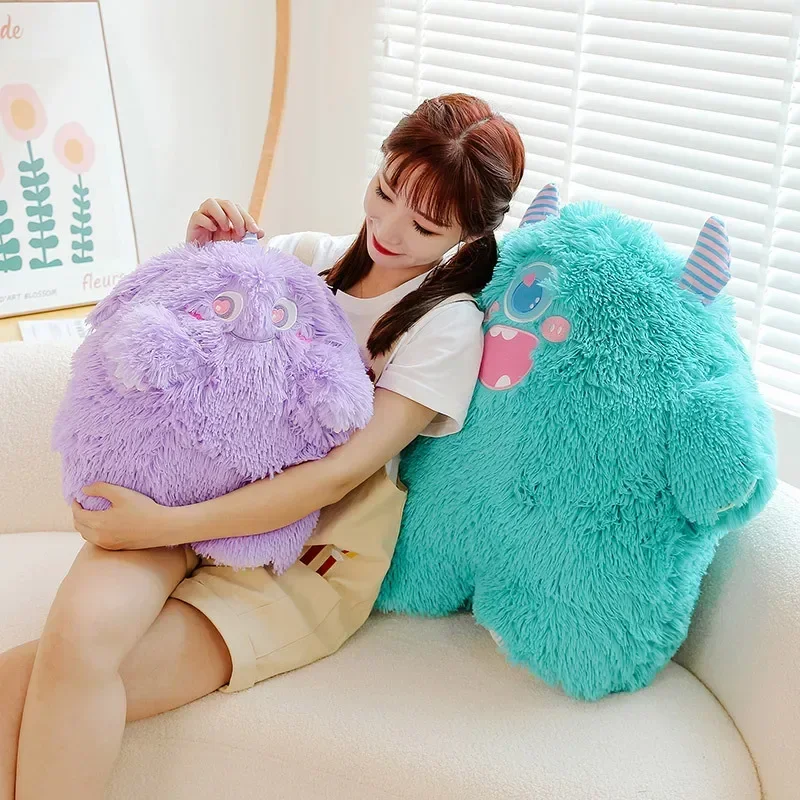 Long-haired little monster plush toy girl bed sofa tatami throw pillow cushion doll doll