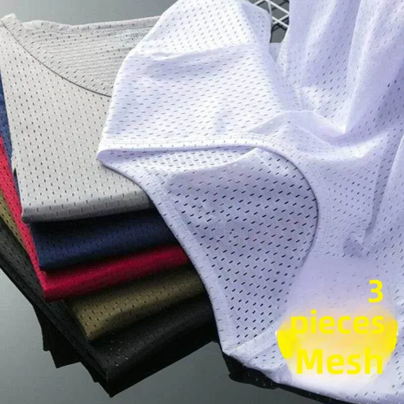 

Мужская футболка из ледяного шелка с коротким рукавом, дышащая, с перфорацией, тонкая, для повседневной носки, свободного кроя, на все сезоны