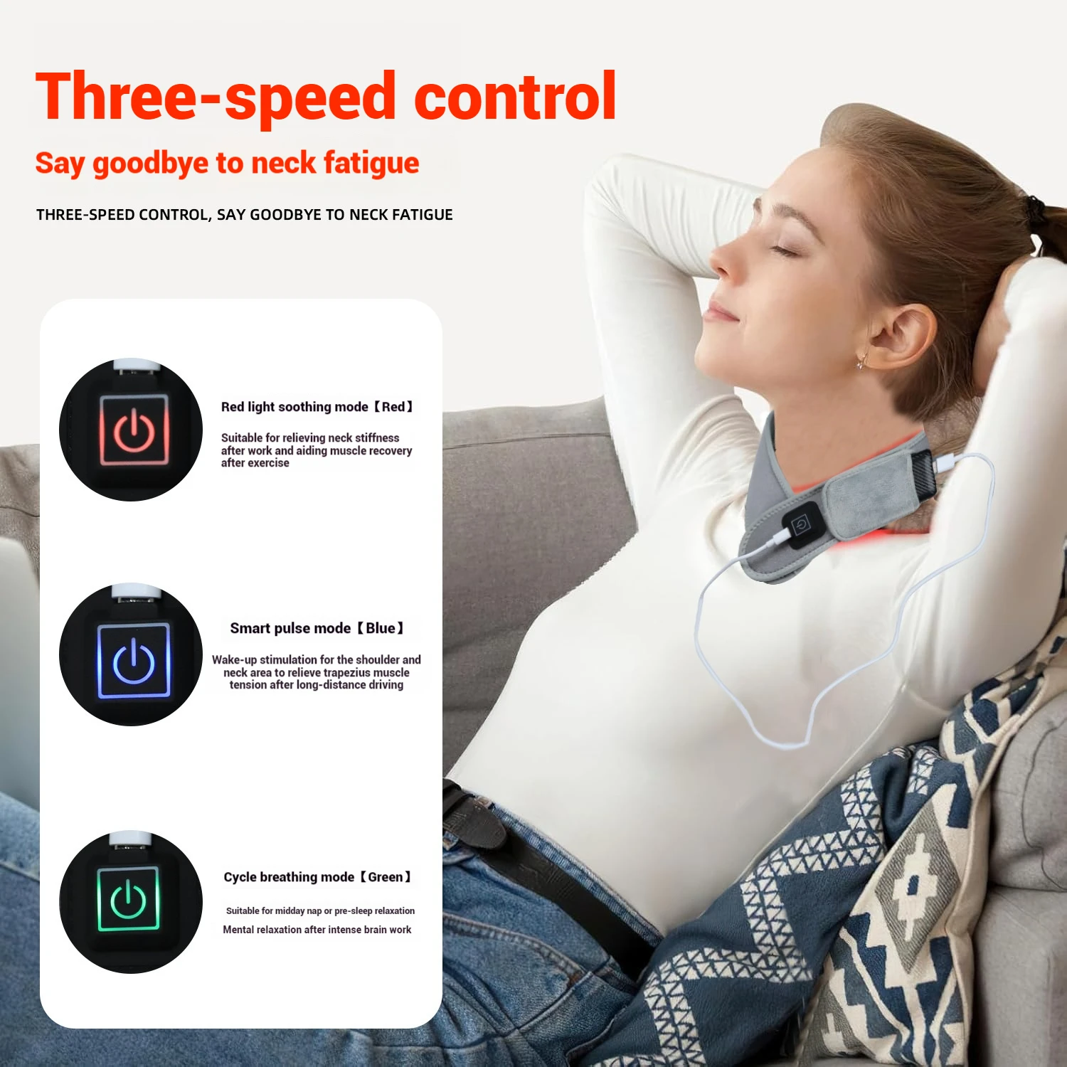 Elektrische Heizung Nahinfrarot-Lichttherapie-Nackenstützgerät – Rotlicht, heiße Kompresse, Schönheit und Physiotherapie, Nackenschutz