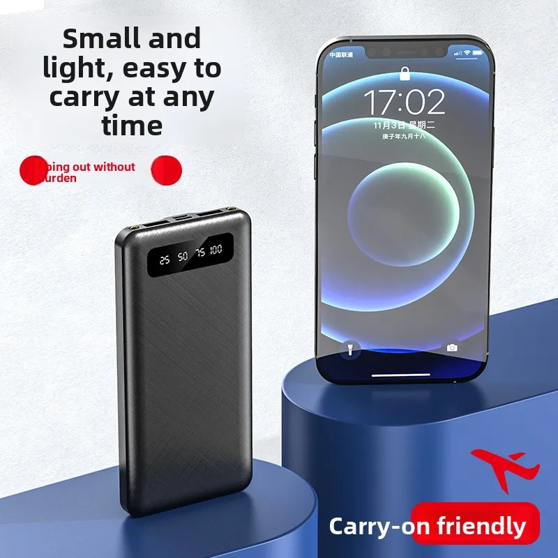 

Мобильная мощность 20000 мАч, большая емкость, трансграничный светодиодный блок питания, 2 выхода и 2 входа, подходит для большинства электроники