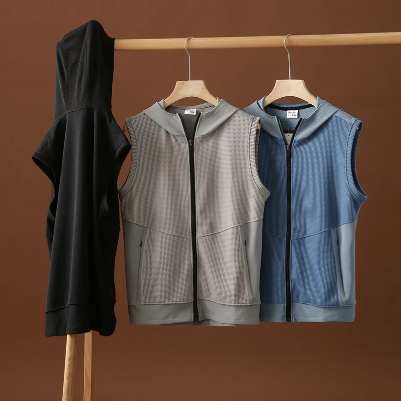 

Svip Роскошный повседневный жилет с капюшоном, мужская майка на бретелях, весна-лето, многослойная дышащая куртка, мужская верхняя одежда