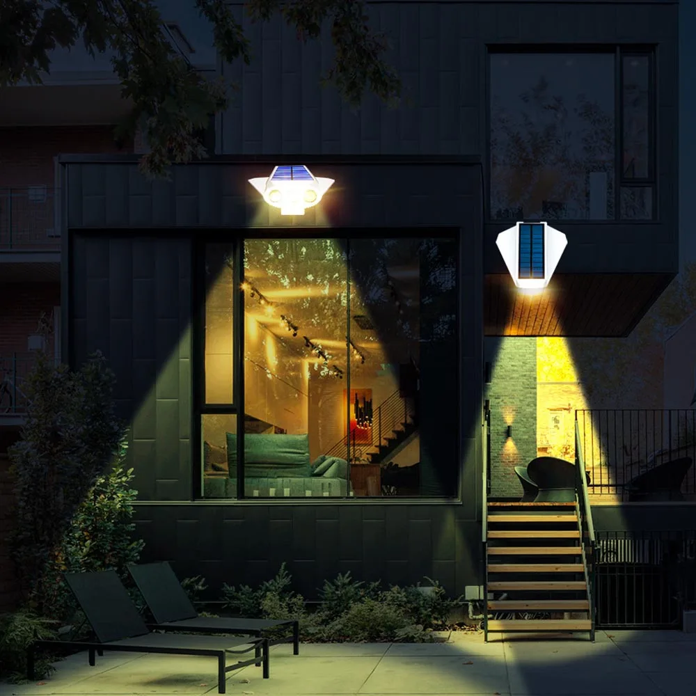 LED Solar Wall Light IP65 Waterproof Outdoor Motion Sensor Solar Garden Light for Landscape Path Street Garage Lighting