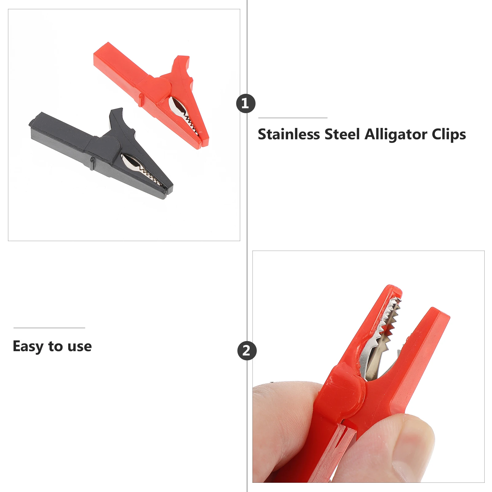 

8pcs Copper ABS Crocodile Clips Electric Test Clamps Car Pure Copper Durable Insulated Alligator Clips Truck