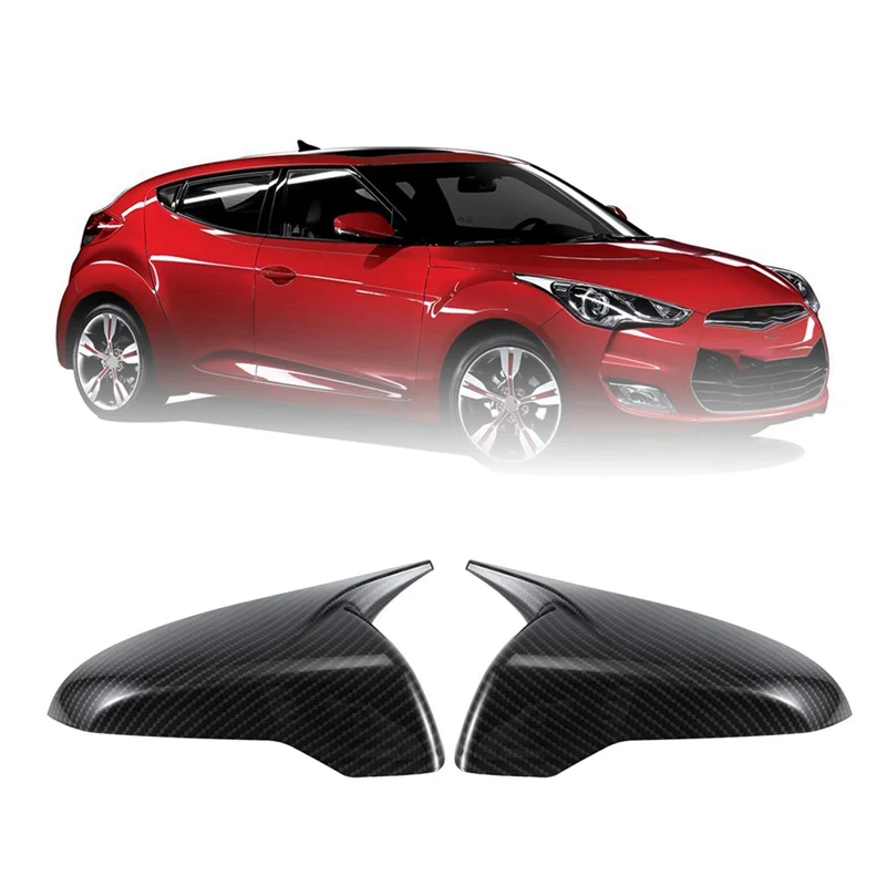 

Classy-1Pair Car Rear View Mirror OX Horn Shell Trim Cover For Hyundai Veloster 2018-2023 Side Door Mirror Caps Housing