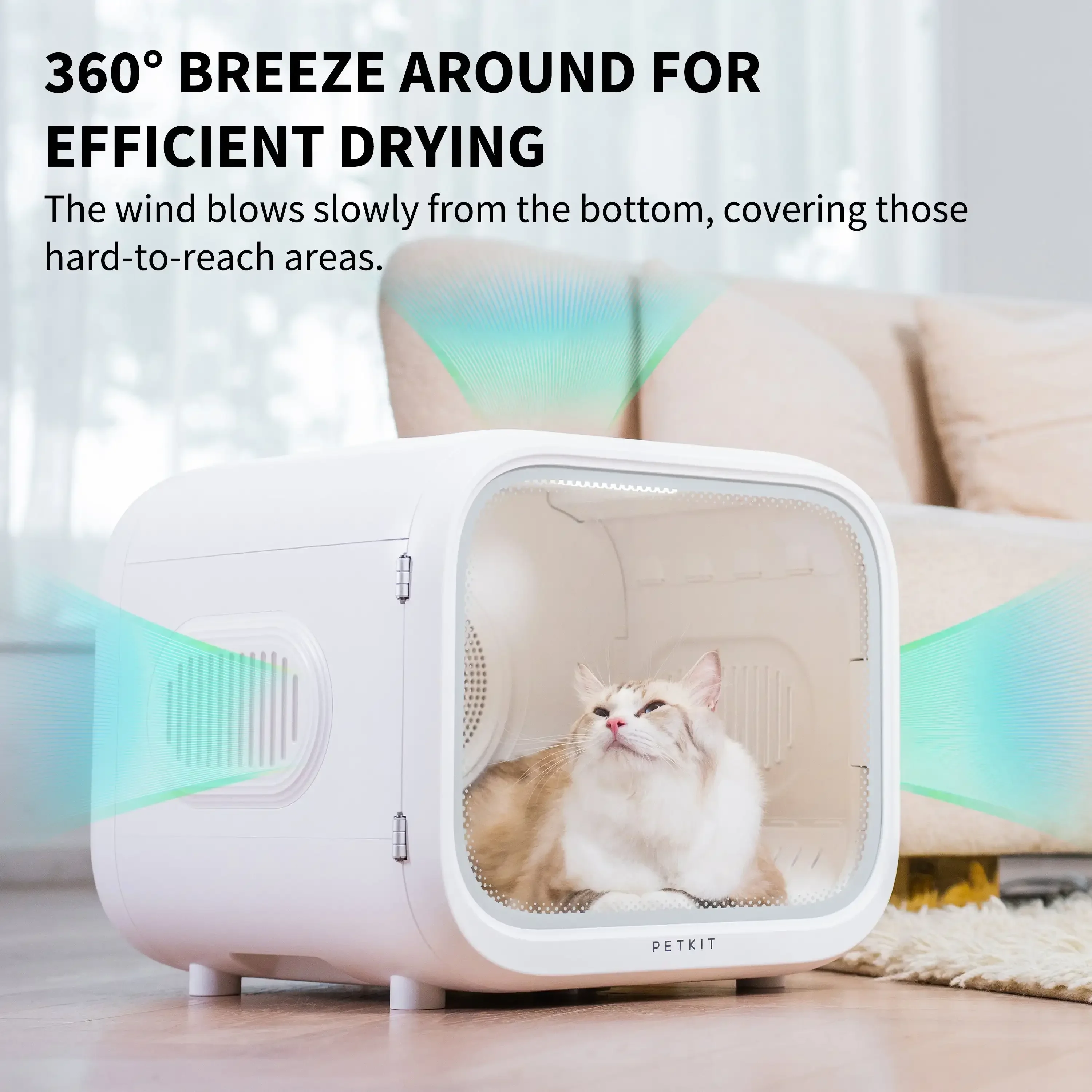 

Max Automatic Pet Drying Cabin: Smart Temperature Control, 360° Drying, and APP Management for Cats