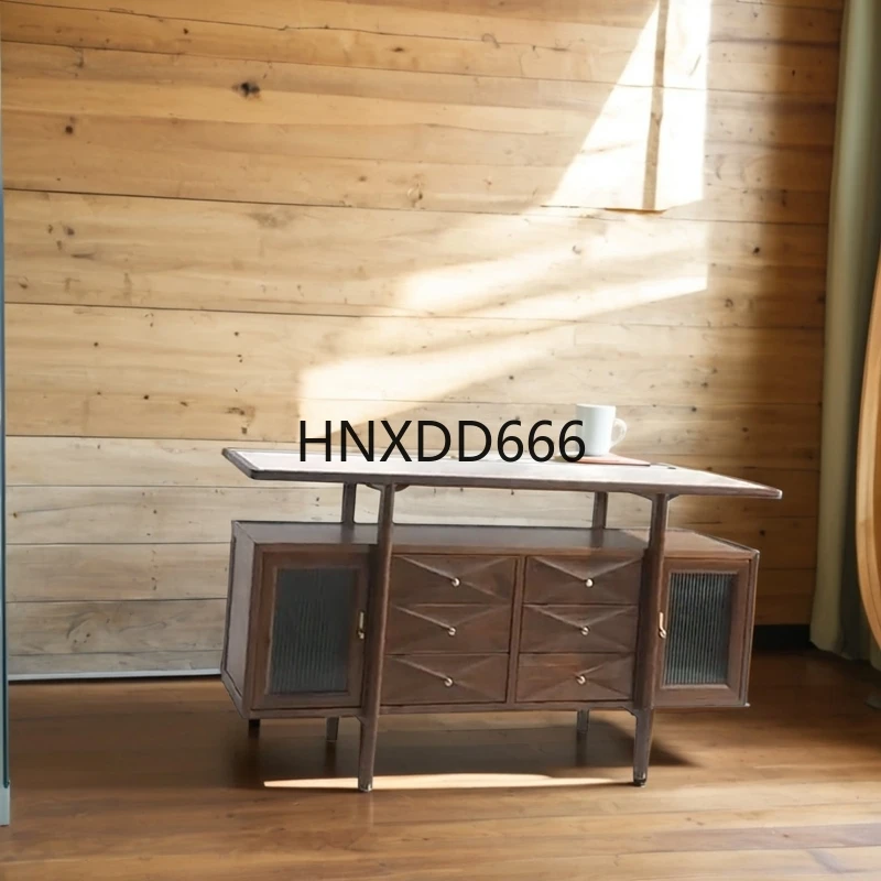 New Chinese black walnut solid wood side cabinet