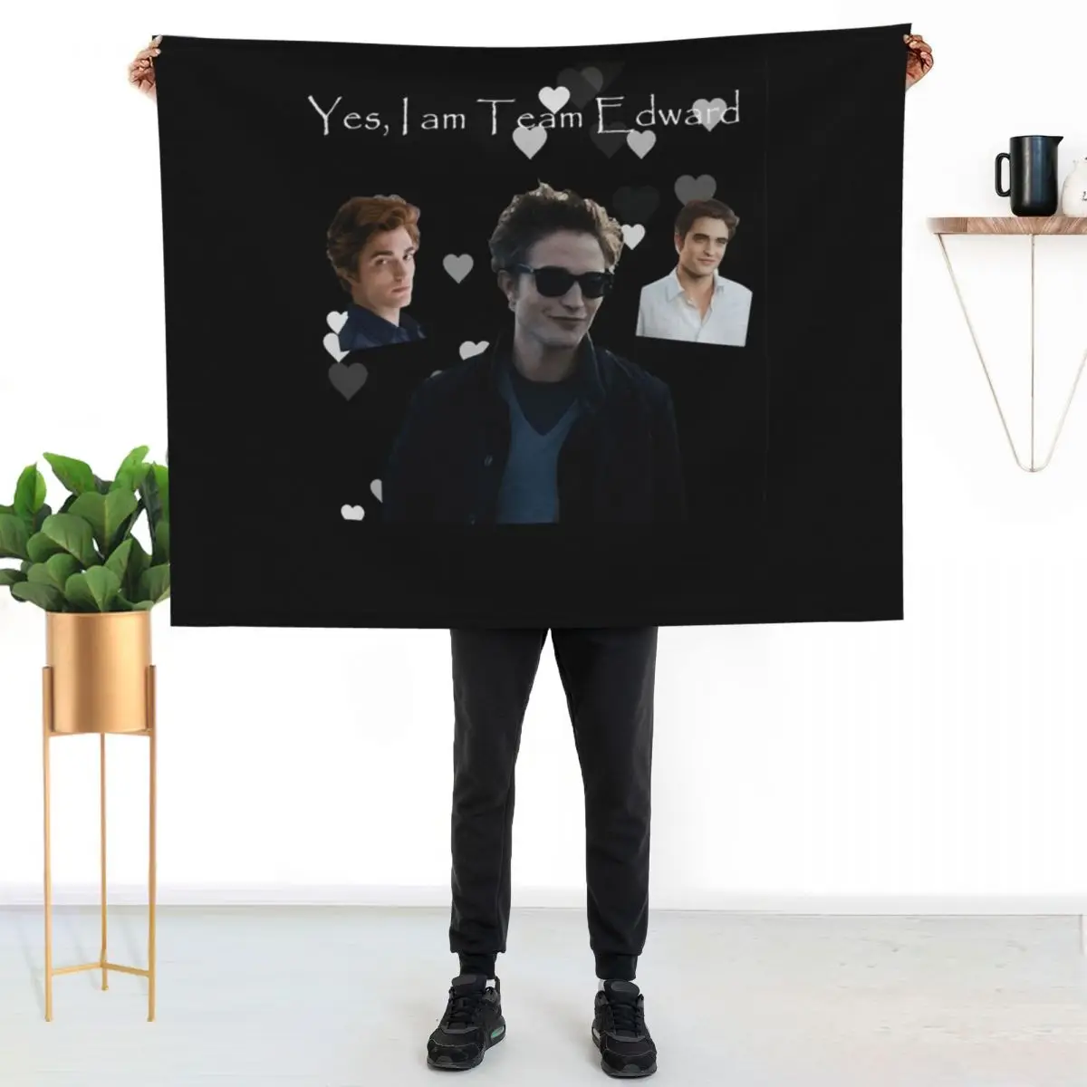 Team Edward Meme Twilight Throw Blanket Sofa Quilt Camping Polar cosplay anime Sofa Throw Stuffeds Blankets
