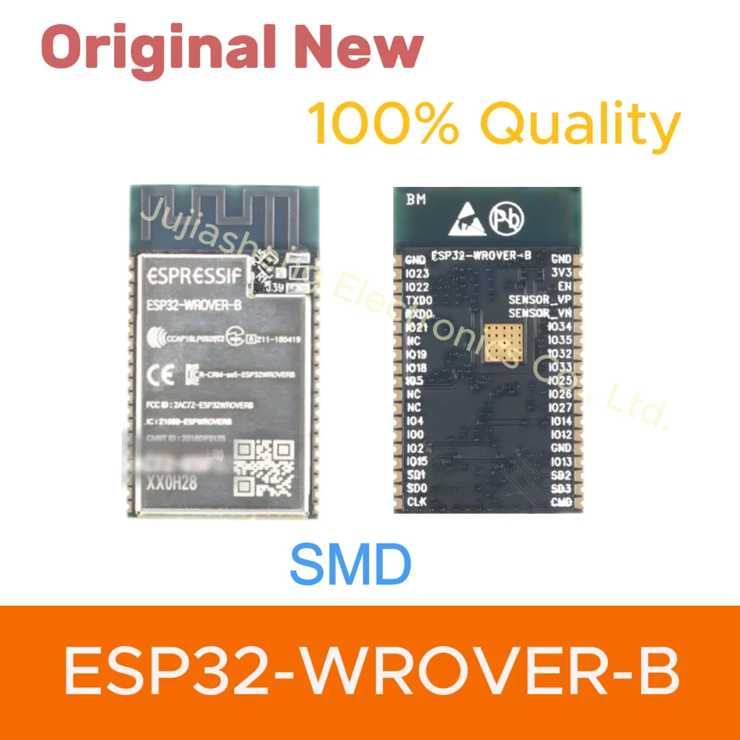 (5PCS)ESP32-WROVER-B N8R8 8MB N16R8 16MB Wifi Bluetooth Module PSRAM  IC  integrated circuit