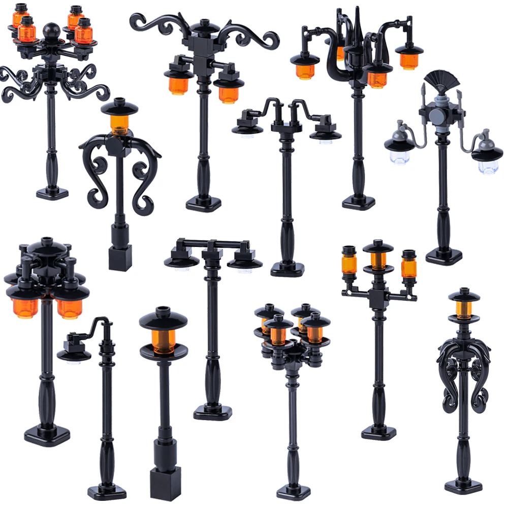 Halloween Scene Building Blocks MOC Cemetery Tombstone Mouse Pumpkin Car Vampire Throne Fireplace Bat Light Candle Toy Gift A040