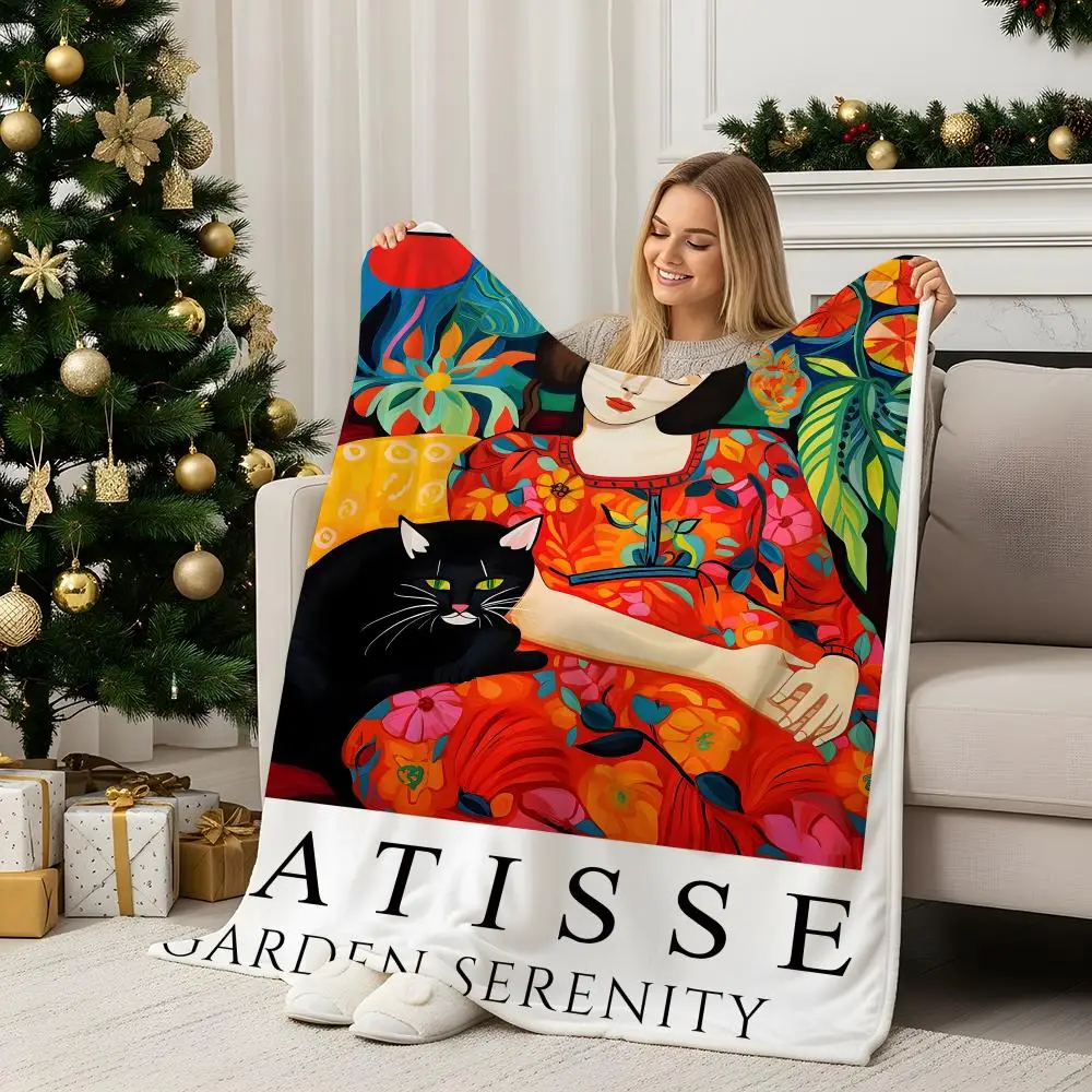 

Artist H-Henri Matisse Throw Flannel Blanket Perfect for Sofa Office Bed Travel Sleep Read Relax Camping four season use
