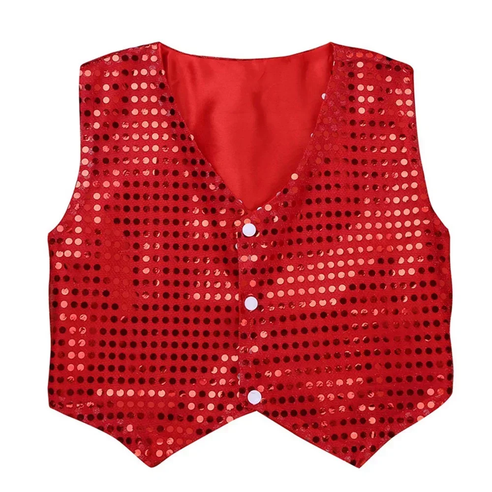 Hip-hop Vest Performance Clothing Children\'s Hip-hop Sequin Performance Clothing New Boys and Girls Jazz Dance Sequined Vest