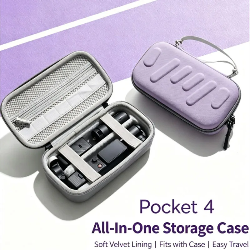 Funda protectora rígida para DJI Pocket 4, bolsa de almacenamiento para la cámara con estabilizador, estuche de gran capacidad resistente a los golpes para transportar la cámara y sus accesorios PK4.
