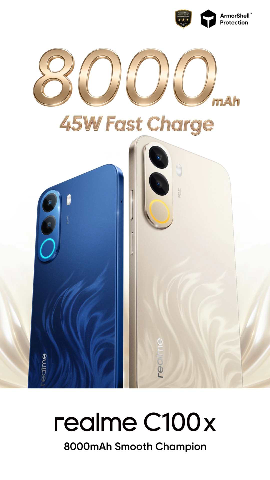 [World Premiere] realme C100x Smartphone Octa-Core Powerful Chipset 8000mAh Battery 45W Charge NFC 50MP AI Camera 6.8" 120Hz