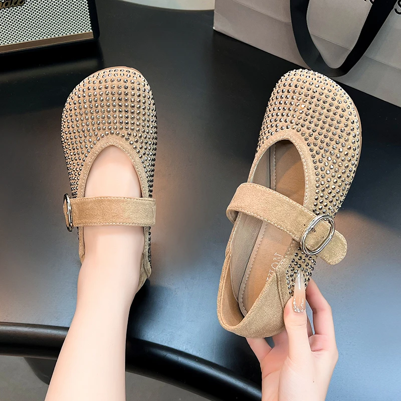 

CRLAYDK женские повседневные лоферы без шнуровки на плоской подошве, пенни со стразами, нарядные женские рабочие удобные прогулочные мокасины