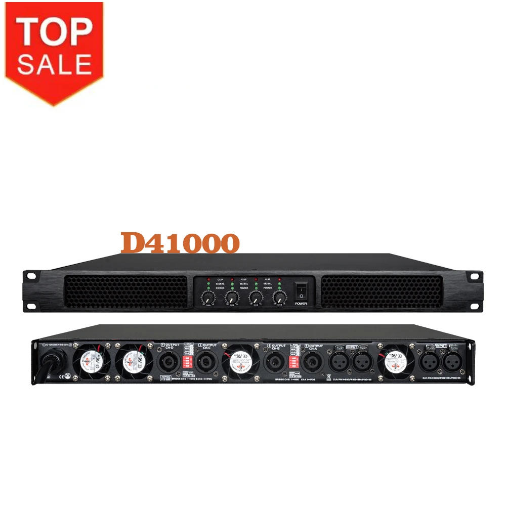 D41000 Digital Audio Power Amplifier Professional 4 Channels Class D Preamplifier DJ Audio Sound Amplifier Processor System