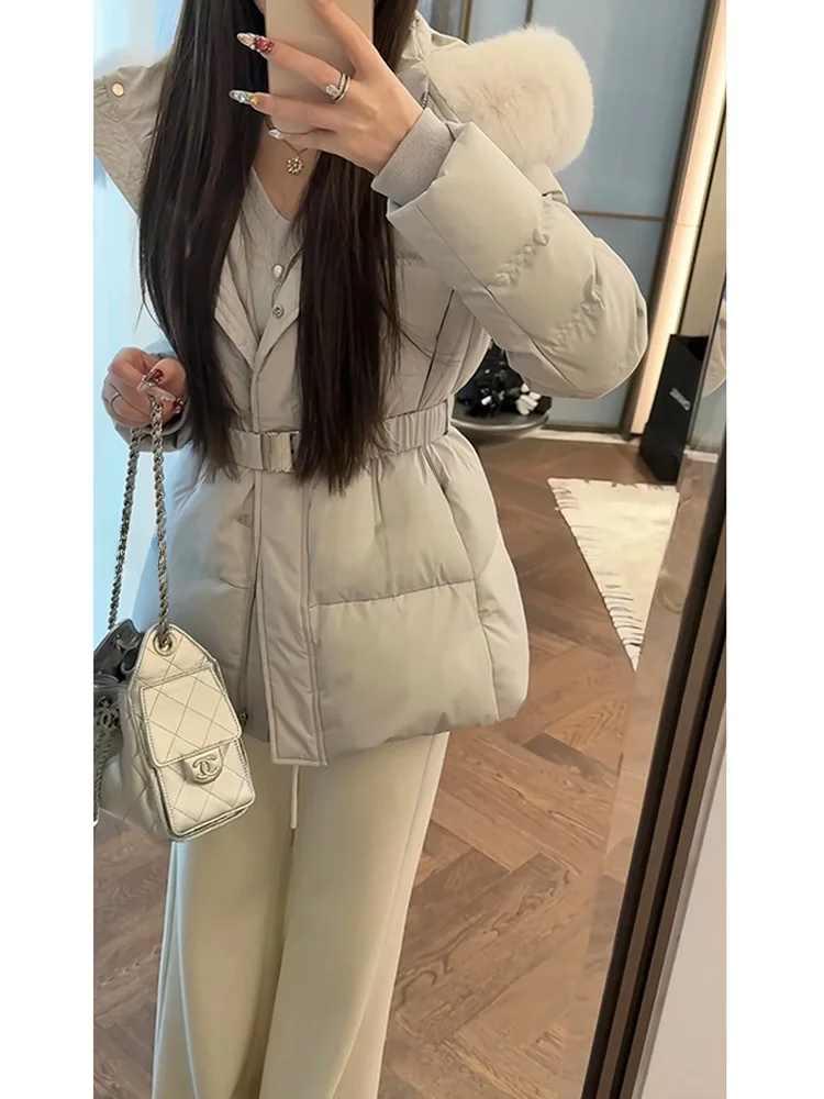 

Женское пуховое пальто Mimius с меховым воротником, теплое, с длинными рукавами, средней длины, из коллекции Traceable Tee-Star, комфортное для зимы