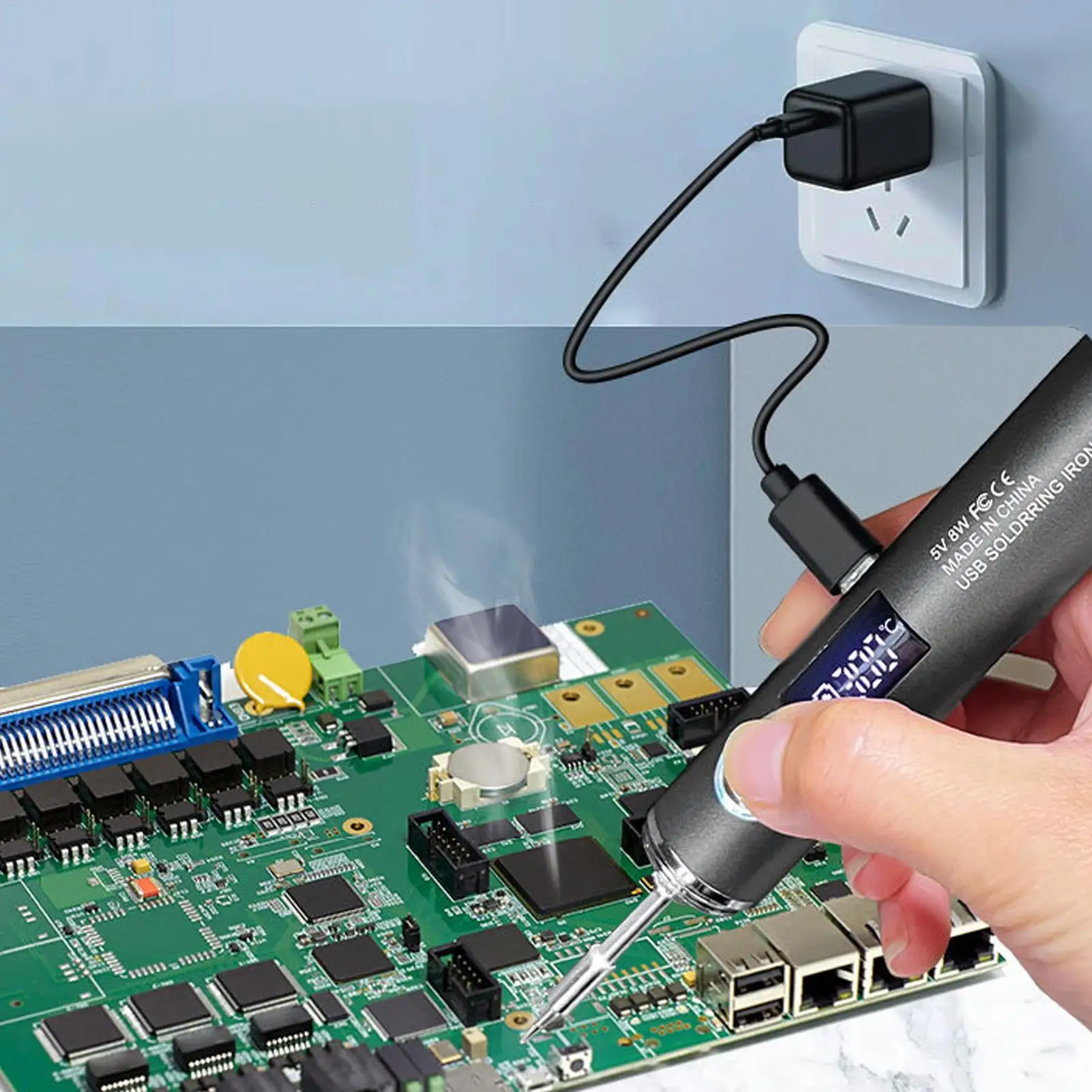 Cordless Soldering Iron Fast Heating Digital Display Repair Tool Rechargeable Soldering Iron for Electronic Component Home DIY
