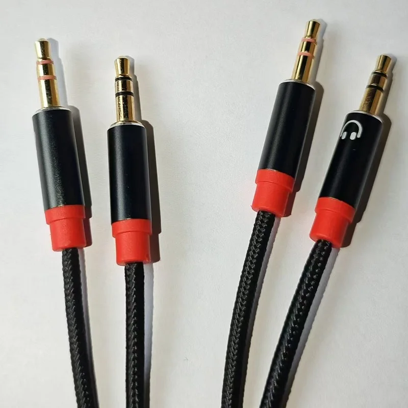 Lungfish Headphone dispenser, CTIA 3.5mm 2 male and 1 female headphone adapter, suitable for gaming headphones to PC