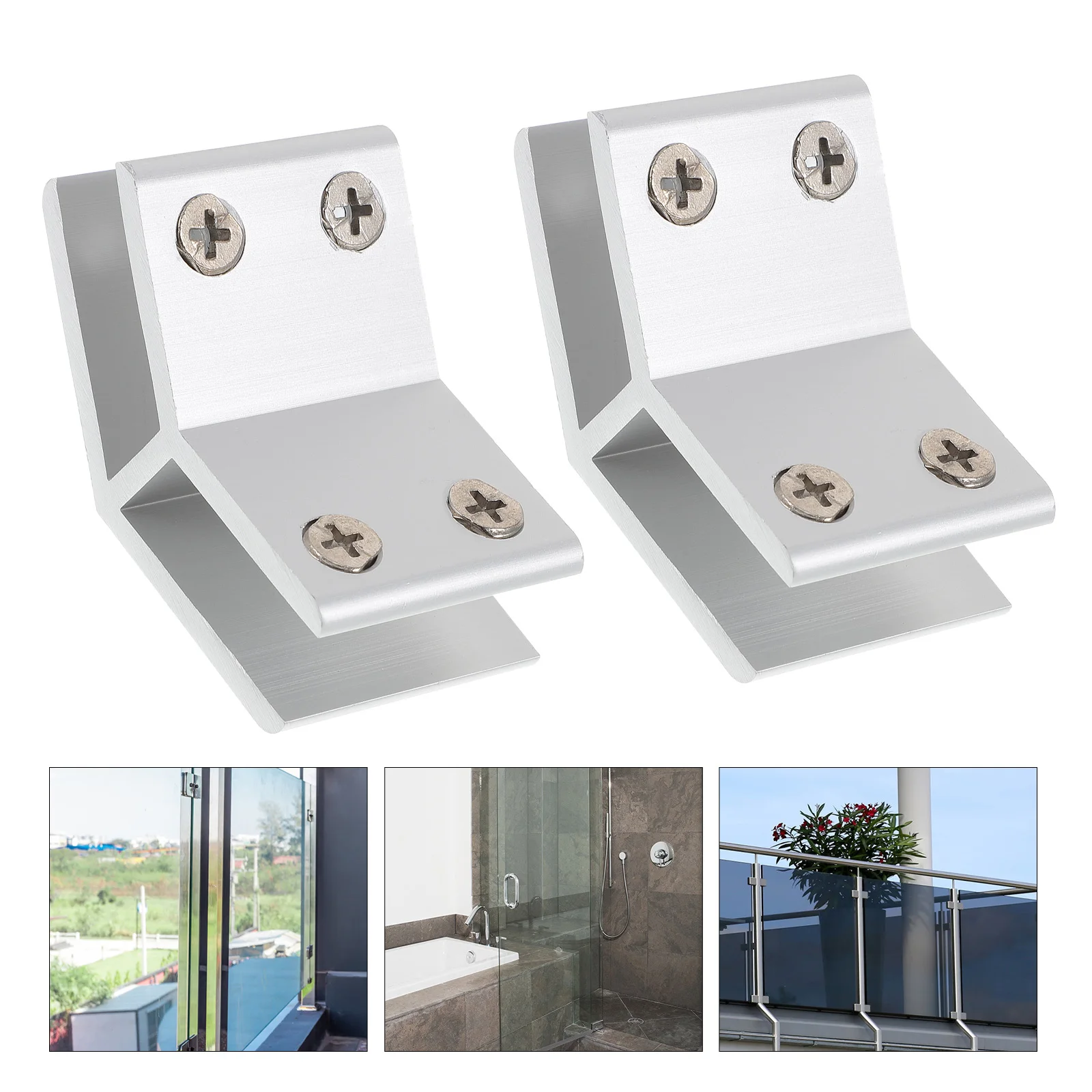 

2Pcs Glass Clamp 135Degree Soft Rubber Anti Slip Bracket for 8 10mm Glass Fence Railing Balustrade Furniture Clips