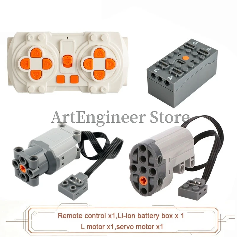 Verbessertes M/L/XL/Servo-Motor-Power-Functions-Set mit hohem Drehmoment, technische Bausteine, kompatibel mit Spielzeug der großen Marken
