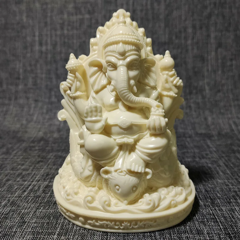 

Ivory Fruit Powder Pressure Three-Dimensional Carving Elephant Ornaments11.7*9*5.5cmHome Living Room Car Crafts Gift Box